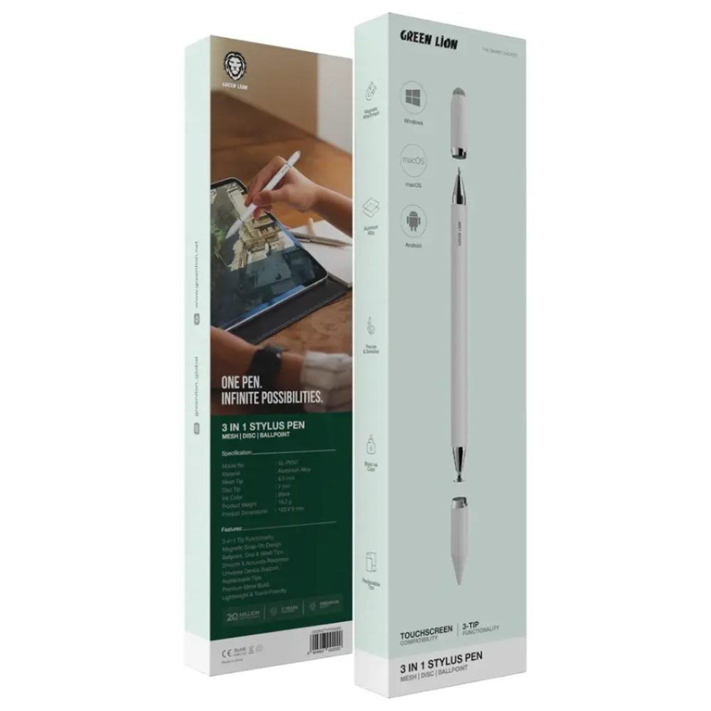 Green Lion 3 in 1 stylus pen