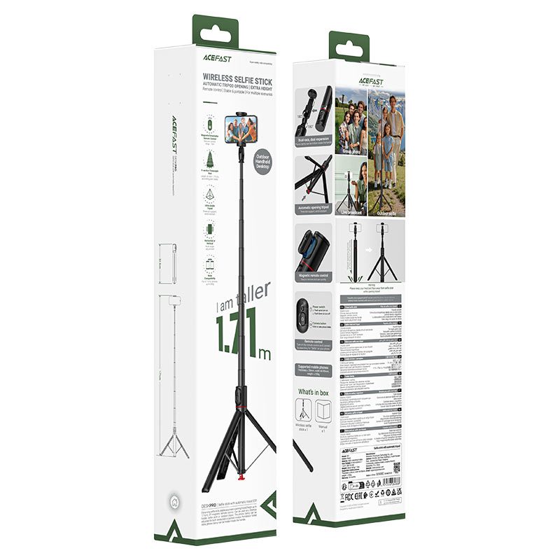 Ace fast wireless selfie stick automatic tripod opening - E31